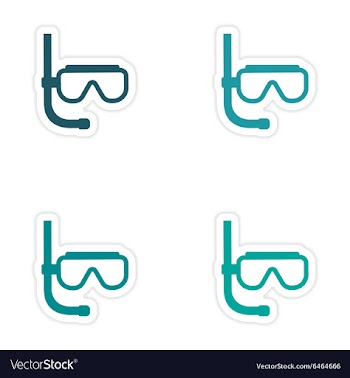 Assembly realistic sticker design on paper scuba vector image