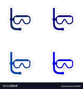 Assembly realistic sticker design on paper scuba vector image
