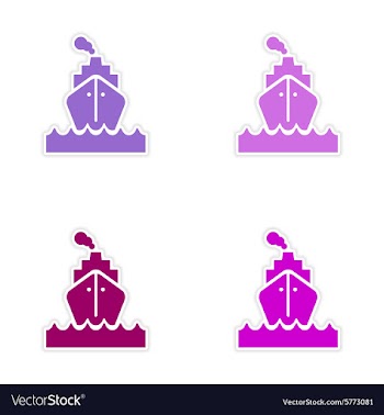 Assembly realistic sticker design on paper sea vector image