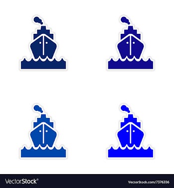 Assembly realistic sticker design on paper sea vector image
