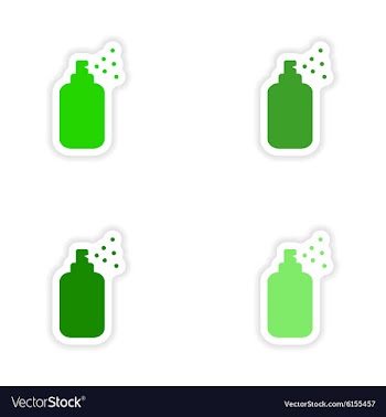 Assembly realistic sticker design on paper shampoo vector image