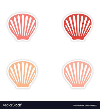 Assembly realistic sticker design on paper shell vector image