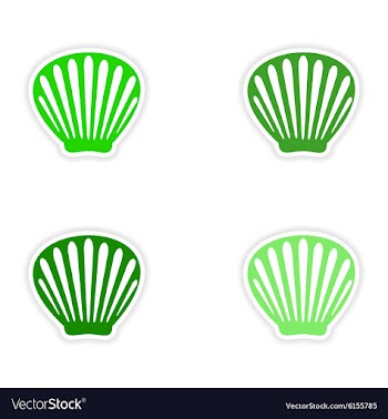 Assembly realistic sticker design on paper shell vector image