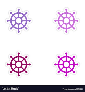 Assembly realistic sticker design on paper ship vector image