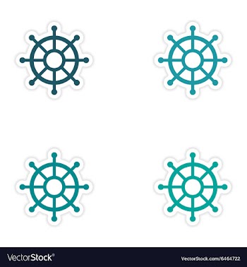 Assembly realistic sticker design on paper ship vector image