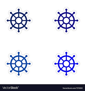 Assembly realistic sticker design on paper ship vector image