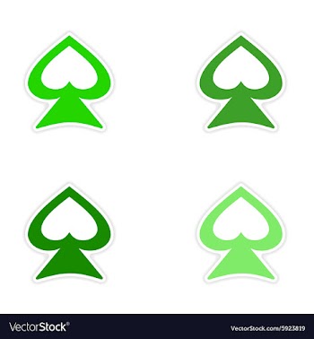 Assembly realistic sticker design on paper spades vector image