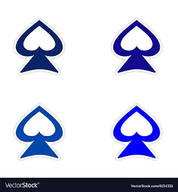 Assembly realistic sticker design on paper spades vector image