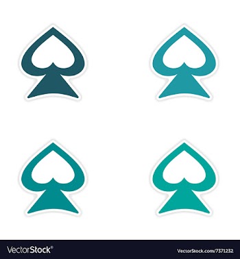 Assembly realistic sticker design on paper spades vector image
