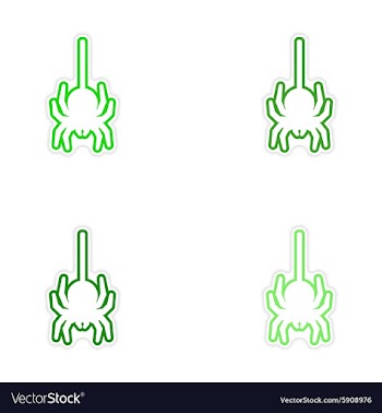 Assembly realistic sticker design on paper spider vector image