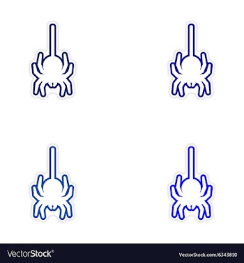 Assembly realistic sticker design on paper spider vector image