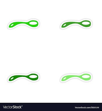 Assembly realistic sticker design on paper spoon vector image