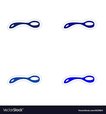 Assembly realistic sticker design on paper spoon vector image