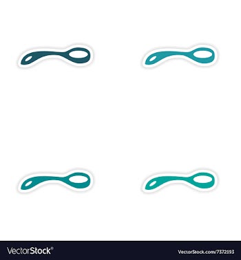 Assembly realistic sticker design on paper spoon vector image