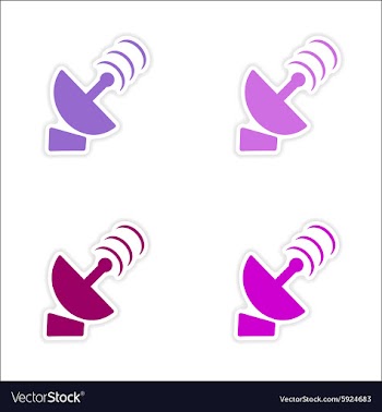 Assembly realistic sticker design on paper sputnik vector image