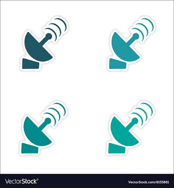Assembly realistic sticker design on paper sputnik vector image