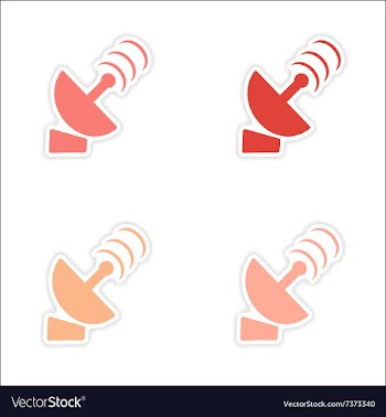 Assembly realistic sticker design on paper sputnik vector image