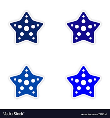 Assembly realistic sticker design on paper star vector image