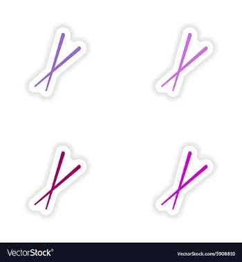 Assembly realistic sticker design on paper Sticks vector image