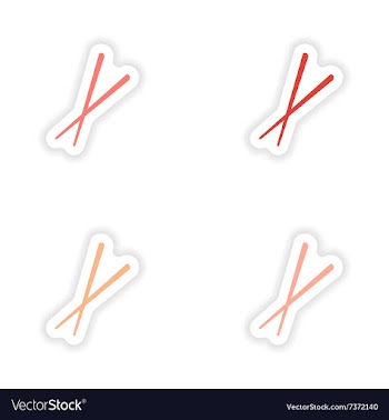 Assembly realistic sticker design on paper Sticks vector image