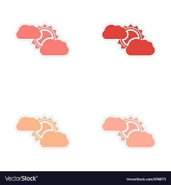 Assembly realistic sticker design on paper sun vector image