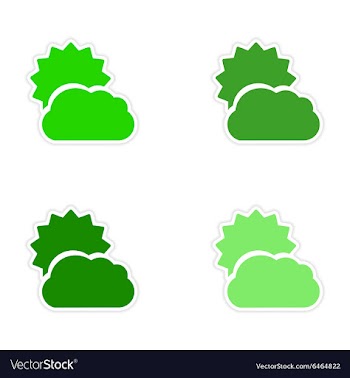 Assembly realistic sticker design on paper sun vector image