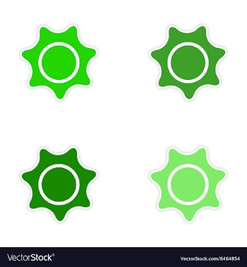 Assembly realistic sticker design on paper sun vector image