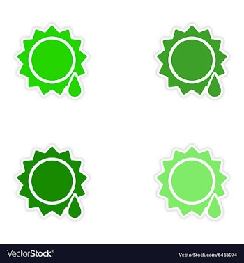 Assembly realistic sticker design on paper sun vector image