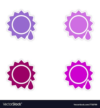 Assembly realistic sticker design on paper sun vector image