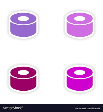 Assembly realistic sticker design on paper sushi vector image