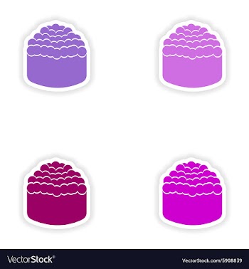 Assembly realistic sticker design on paper sushi vector image