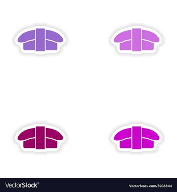 Assembly realistic sticker design on paper sushi vector image