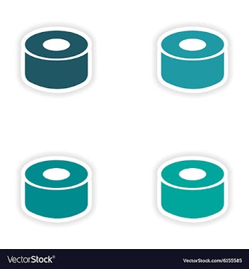 Assembly realistic sticker design on paper sushi vector image