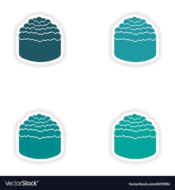 Assembly realistic sticker design on paper sushi vector image