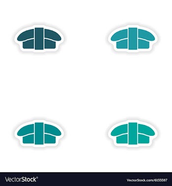 Assembly realistic sticker design on paper sushi vector image