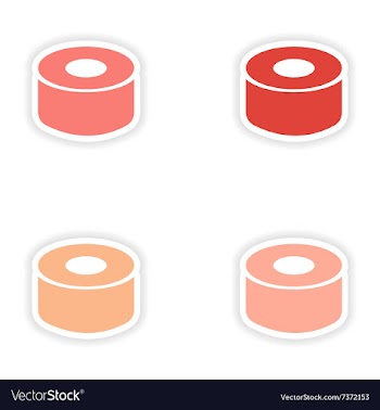 Assembly realistic sticker design on paper sushi vector image