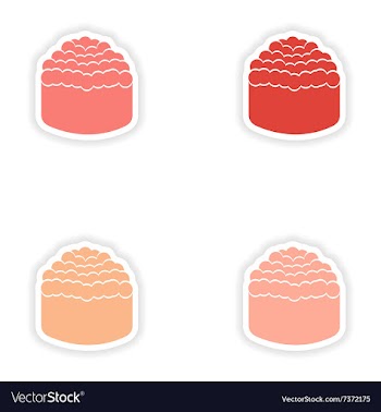 Assembly realistic sticker design on paper sushi vector image