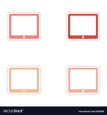 Assembly realistic sticker design on paper tablet vector image