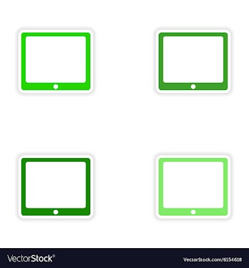 Assembly realistic sticker design on paper tablet vector image