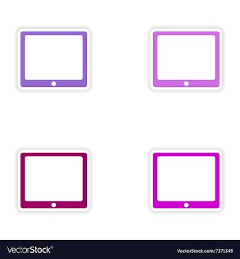 Assembly realistic sticker design on paper tablet vector image