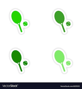 Assembly realistic sticker design on paper tennis vector image