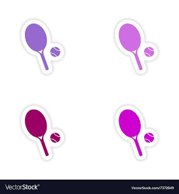 Assembly realistic sticker design on paper tennis vector image