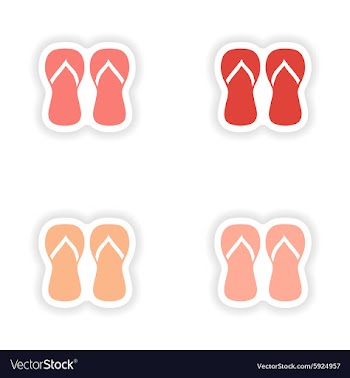 Assembly realistic sticker design on paper thongs vector image