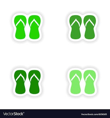 Assembly realistic sticker design on paper thongs vector image