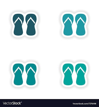 Assembly realistic sticker design on paper thongs vector image