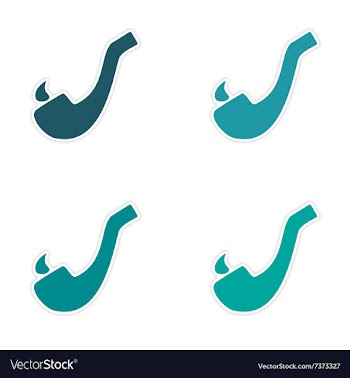 Assembly realistic sticker design on paper tobacco vector image