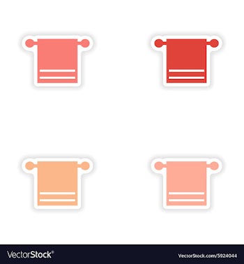 Assembly realistic sticker design on paper towel vector image