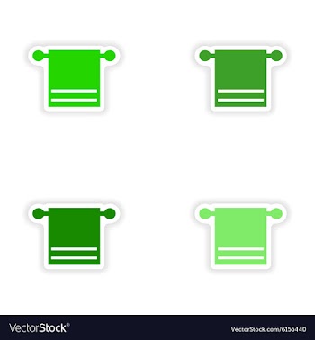 Assembly realistic sticker design on paper towel vector image