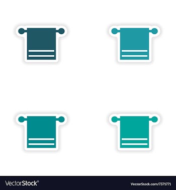 Assembly realistic sticker design on paper towel vector image