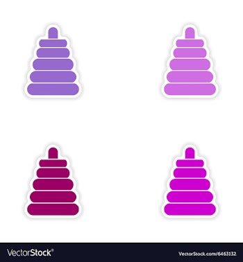 Assembly realistic sticker design on paper toy vector image